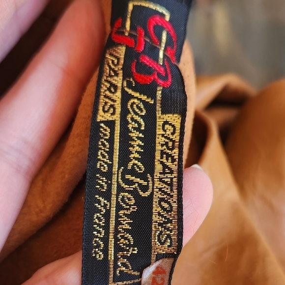 VINTAGE DISTRESSED JEANNE BERNARD PARIS ORIGINAL LEATHER SKIRT - Picture 3 of 10